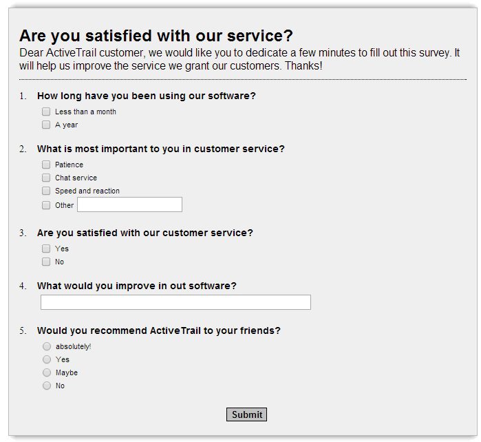 An example of an Online survey software